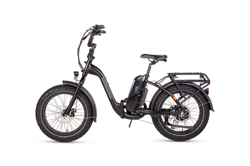 Left side view of a RadExpand electric folding bike