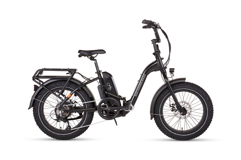 Right side view of a RadExpand electric folding bike