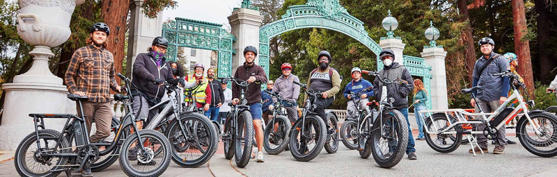 Group of Rad Power Bikes' employees pose with their personal Rad Power Bike ebike.