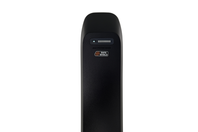 Charge indicator on a black ebike battery