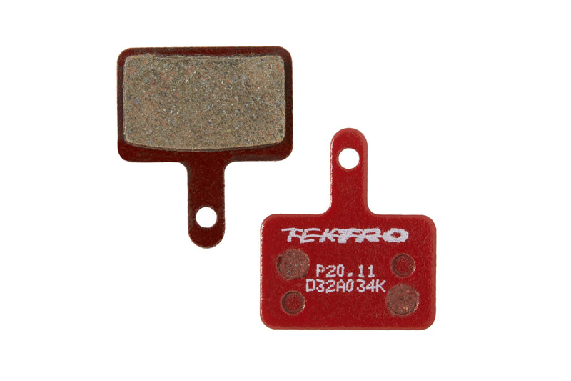 Close up of the front and back of Tektro brake pads