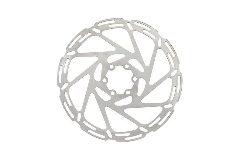Gemma brake rotor - a silver metal disc with cutouts