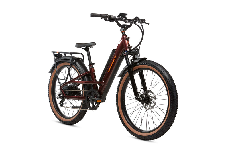 Right angle view of the Radster Trail in Copper Red (size Regular).