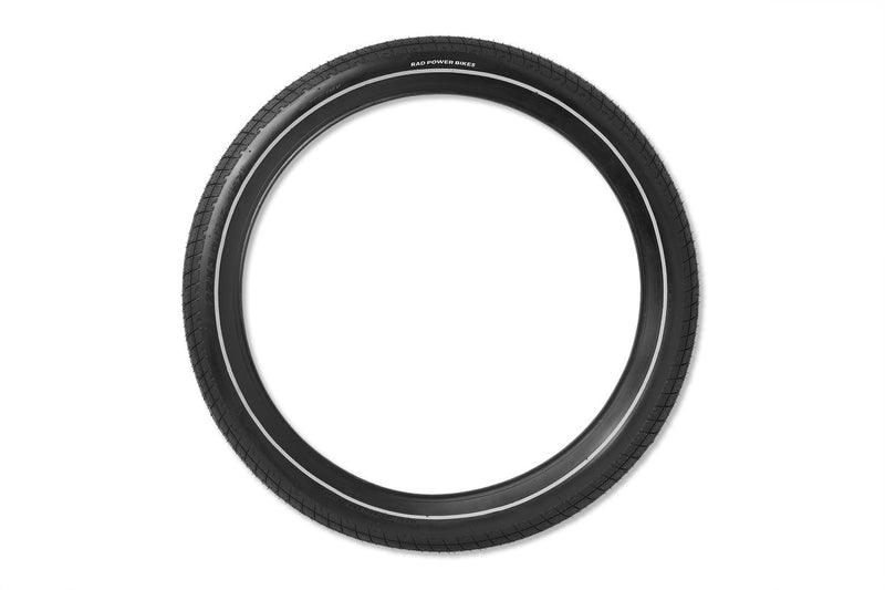 22" x 3" bike tire, black with reflective strip